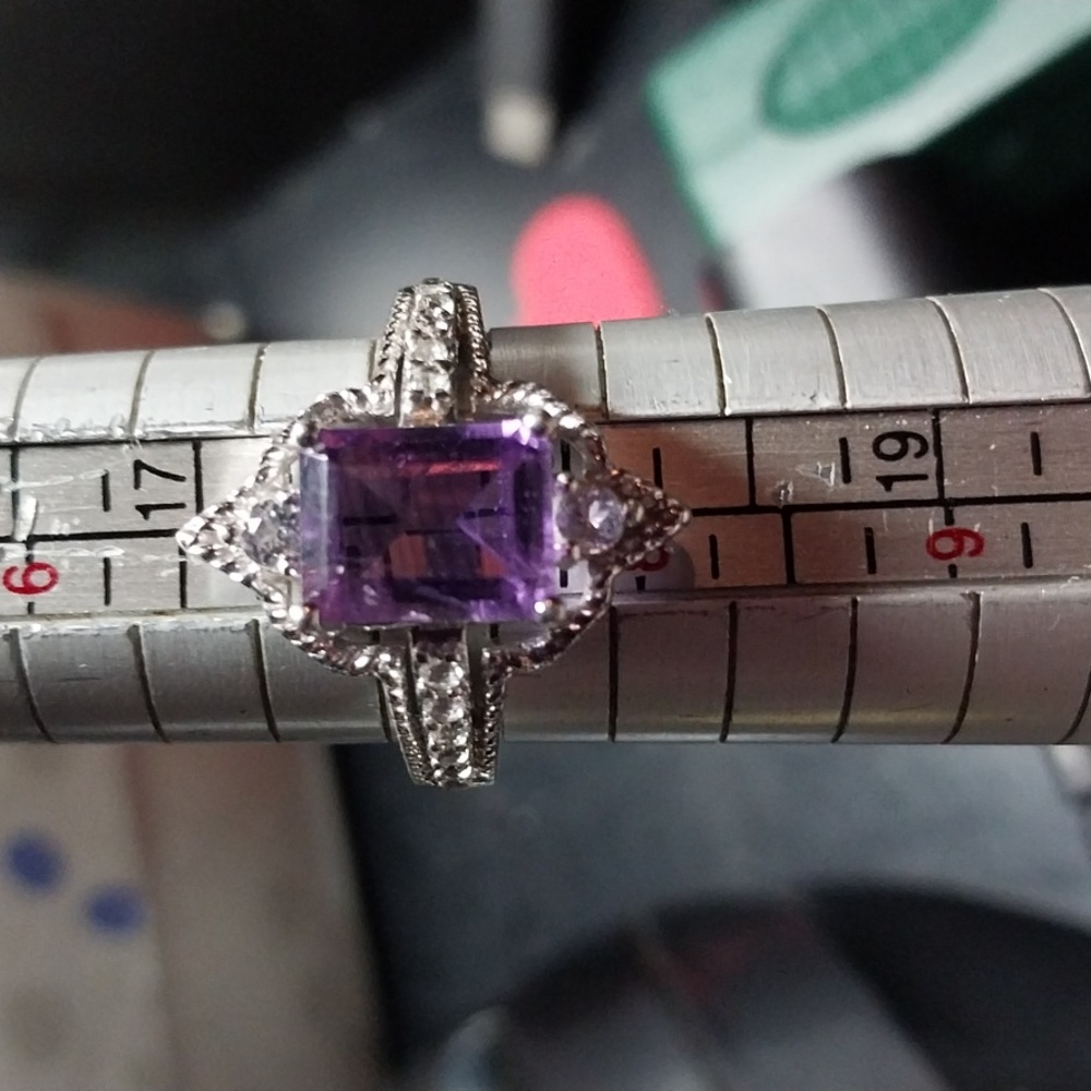 Purple Crystal Stone Ring